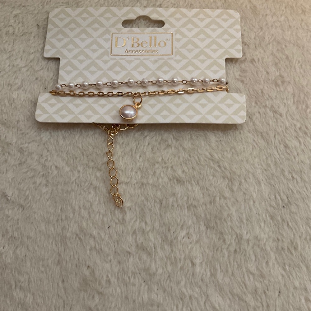 D'Bello Gold Pearl-Accent Layered Bracelet